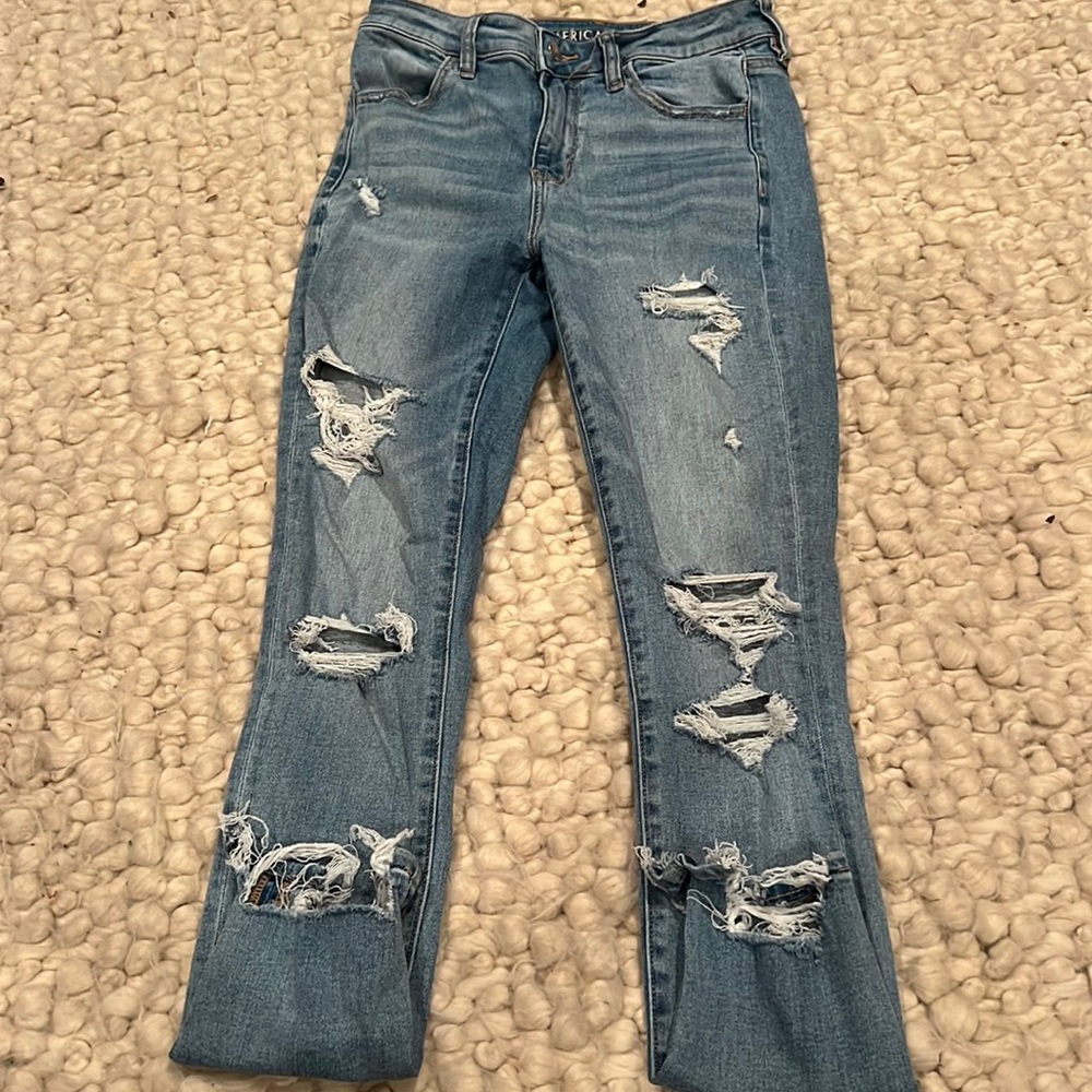 American eagle high-rise ripped jeans